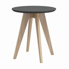 Mesa Lateral Redonda 60 Cm  Mdf Tb38 G2k  Grafite / Carvalho