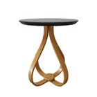 Mesa Lateral Redonda 60cm Rubi Preto / Mel