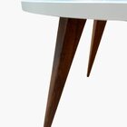 Mesa Lateral Redonda 60x42cm Zizi Mel Branco