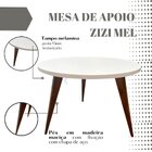 Mesa Lateral Redonda 60x42cm Zizi Mel Branco