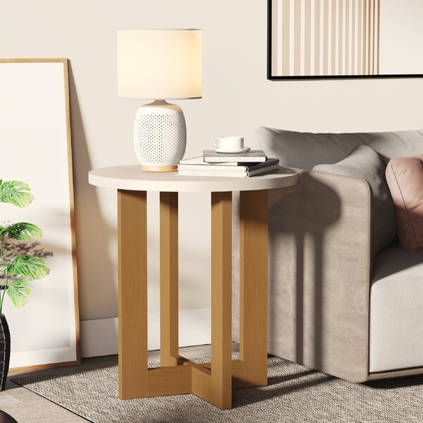 Mesa Lateral Redonda 8002 Jb Bechara Pérola/nature