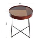 Mesa Lateral Redonda Alta Roncalli Laminado Madeira Decorativa