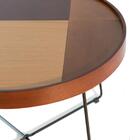 Mesa Lateral Redonda Alta Roncalli Laminado Madeira Decorativa