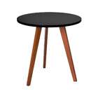 Mesa Lateral Redonda Alta Tóquio Preta E Castanho