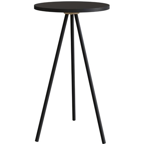 Mesa Lateral Redonda Artesano 58,5 cm (altura) em MDP Preto E