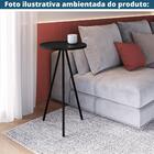 Mesa Lateral Redonda Artesano 58,5 cm (altura) em MDP Preto E