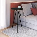 Mesa Lateral Redonda Artesano 58,5 cm (altura) em MDP Preto E