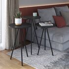 Mesa Lateral Redonda Baixa Industrial  Preto/preto