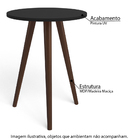 Mesa Lateral Redonda Bento Com Pés Em Madeira Maciça - Preto