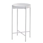 Mesa Lateral Redonda Com Bandeja Apoio Sala Aço Collie 30x60