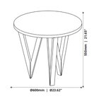 Mesa Lateral Redonda Com Pés Em Madeira 8038 Ônix