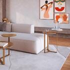 Mesa Lateral Redonda Complementos Hanover E Dourada 44 Cm