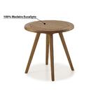 Mesa Lateral Redonda Em Madeira Eucalipto - Jatobá