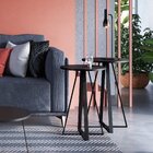 Mesa Lateral Redonda Industrial Complementos Preto