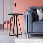 Mesa Lateral Redonda Industrial Complementos Preto