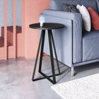 Mesa Lateral Redonda Industrial Complementos Preto