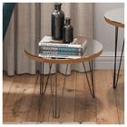 Mesa Lateral Redonda Iron 30 Cm Pés De Ferro Buriti Caemmun