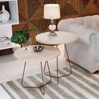 Mesa Lateral Redonda Luxo Pérola