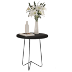 Mesa Lateral Redonda Luxo Preta