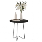 Mesa Lateral Redonda Luxo Preta