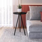 Mesa Lateral Redonda Média Industrial  Preto/preto