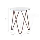 Mesa Lateral Redonda Melanie Branca E Bronze