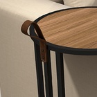 Mesa Lateral Redonda Para Sala Já Montada Cor Freijo