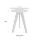 Mesa Lateral Redonda Retrô Branca