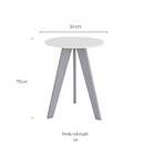 Mesa Lateral Redonda Retrô Branca E Cinza