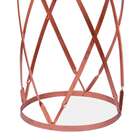 Mesa Lateral Redonda Stylo Madeira E Bronze