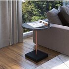 Mesa Lateral Redonda Tube Complementos 45cm Industrial Artesa