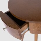 Mesa Lateral Redonda Tulipa Em Madeira 1 Gaveta Imbuia