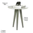 Mesa Lateral Redonda Vitória Pés 50 Cm Madeira Maciça Tampo P