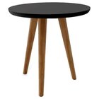 Mesa Lateral Redonda Vitória Pés 50 Cm Madeira Maciça Tampo P