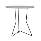 Mesa Lateral Redonda Wow Com Pés De Ferro - Preto Branco