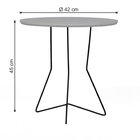 Mesa Lateral Redonda Wow Com Pés De Ferro - Preto Branco