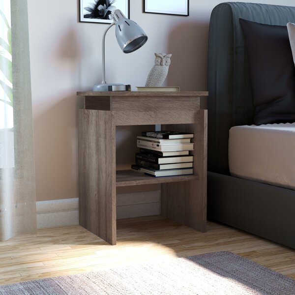 Mesa Lateral Retangular 1 Prateleira Rústico