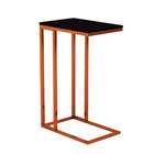 Mesa Lateral Retangular Elena Wood Cobre E Preta