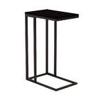 Mesa Lateral Retangular Elena Wood Preta