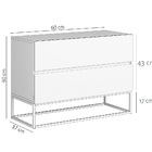 Mesa Lateral Retangular Eros 60cm Com Base De Ferro Dourado C