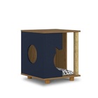 Mesa Lateral Retangular Pet Persa Freijó E Azul