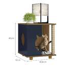 Mesa Lateral Retangular Pet Persa Freijó E Azul