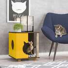 Mesa Lateral Retangular Pet Persa Marrom E Amarela