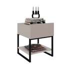 Mesa Lateral Retangular Véria Bege