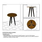 Mesa Lateral Retrô 48cm Decor Móveis Bechara Nogal