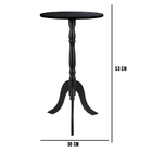 Mesa Lateral Retrô Decorativa Preto 53x30 Cm - D'rossi