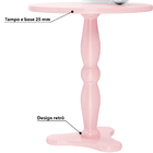 Mesa Lateral Retrô Intense Com Pé Torneado - 100% Mdf - Rosa