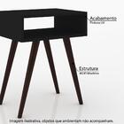 Mesa Lateral Retrô Pés Madeira Rt 3025 - Preto