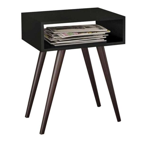 Mesa Lateral Retrô Pés Madeira Rt 3025 - Preto