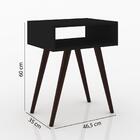 Mesa Lateral Retrô Pés Madeira Rt 3025 - Preto